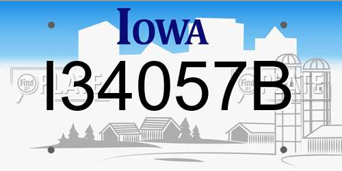 I34057B Iowa License Plate