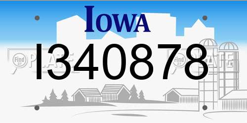 I340878 Iowa License Plate