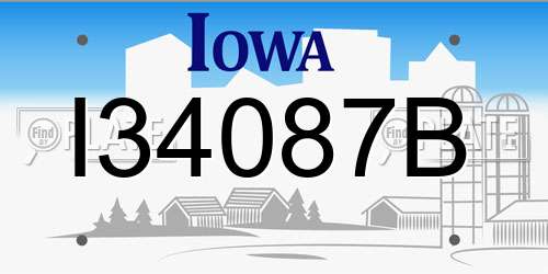 I34087B Iowa License Plate