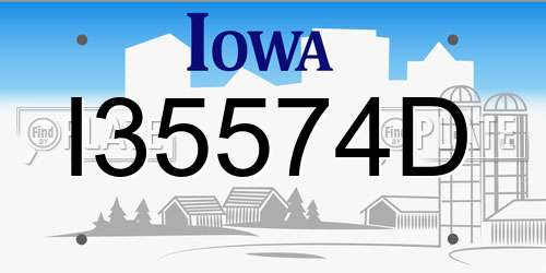 I35574D Iowa License Plate