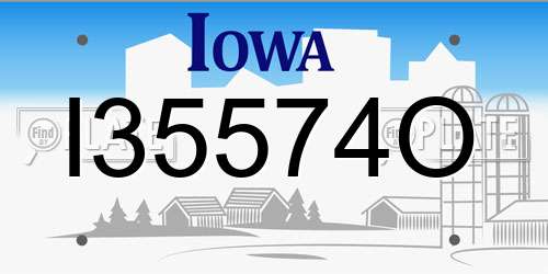 I35574O Iowa License Plate