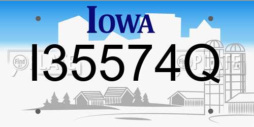 I35574Q Iowa License Plate