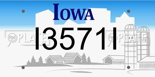 I3571I Iowa License Plate