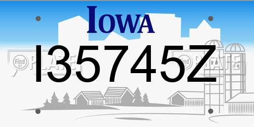 I35745Z Iowa License Plate