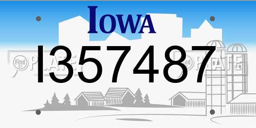 I357487 Iowa License Plate