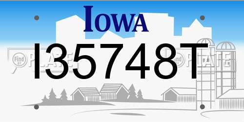 I35748T Iowa License Plate