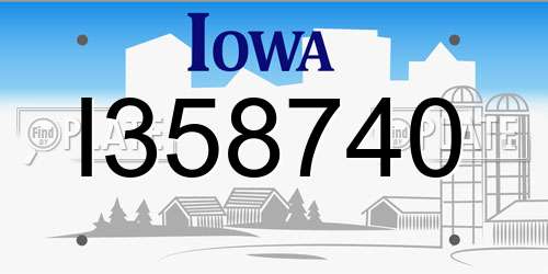 I358740 Iowa License Plate