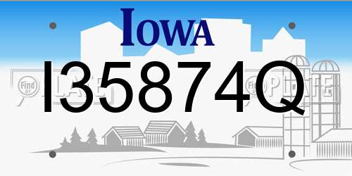 I35874Q Iowa License Plate
