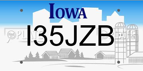 I35JZB Iowa License Plate
