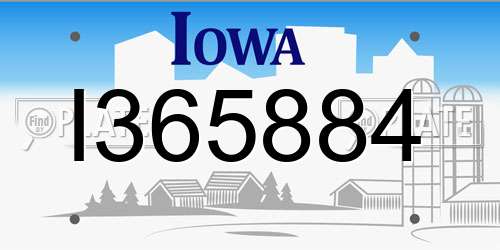 I365884 Iowa License Plate