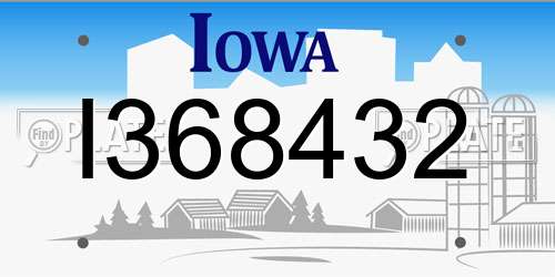 I368432 Iowa License Plate