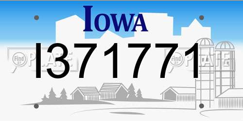 I371771 Iowa License Plate