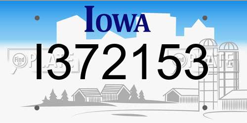 I372153 Iowa License Plate