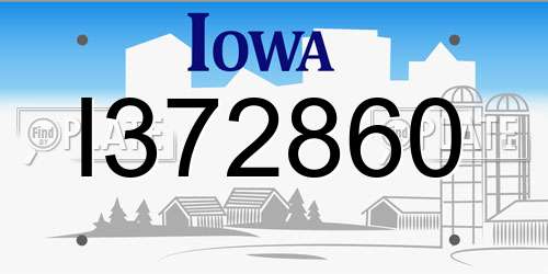 I372860 Iowa License Plate