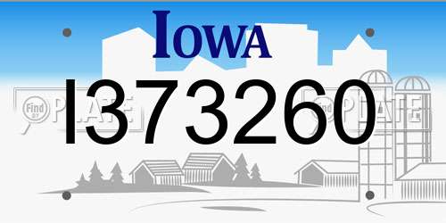 I373260 Iowa License Plate
