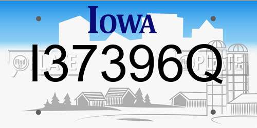 I37396Q Iowa License Plate