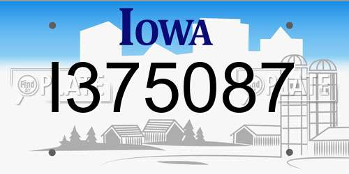 I375087 Iowa License Plate
