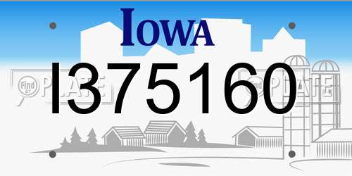 I375160 Iowa License Plate