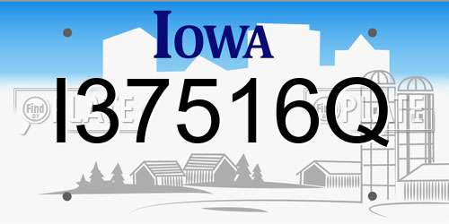 I37516Q Iowa License Plate