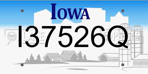 I37526Q Iowa License Plate