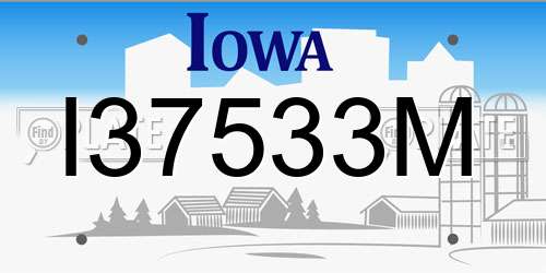 I37533M Iowa License Plate