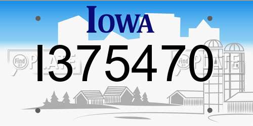 I375470 Iowa License Plate