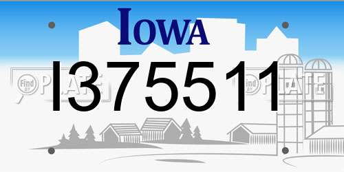 I375511 Iowa License Plate