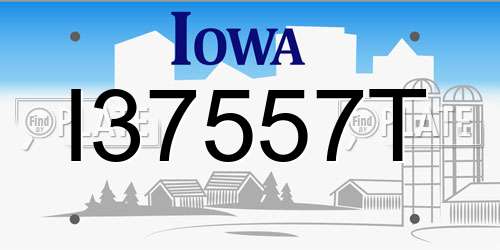 I37557T Iowa License Plate