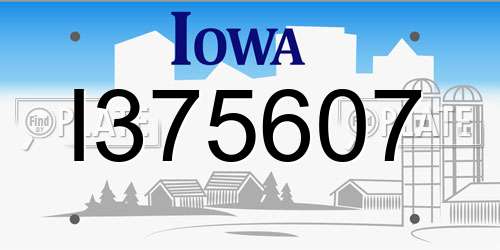 I375607 Iowa License Plate