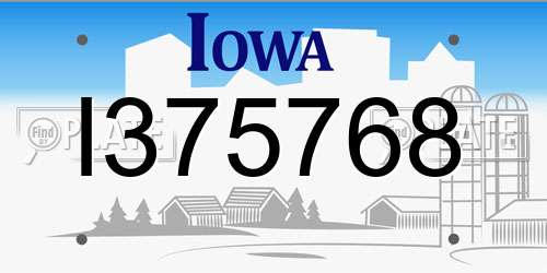 I375768 Iowa License Plate