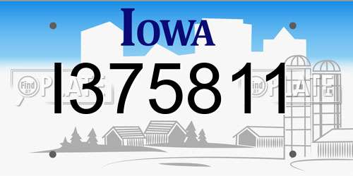 I375811 Iowa License Plate