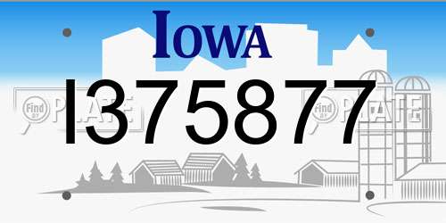 I375877 Iowa License Plate