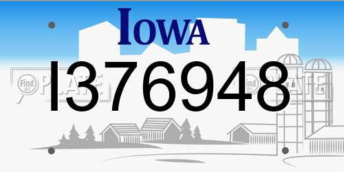 I376948 Iowa License Plate