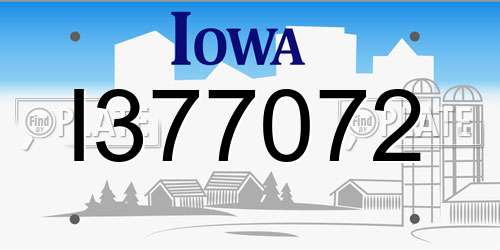 I377072 Iowa License Plate
