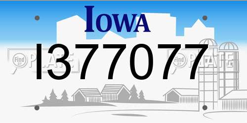 I377077 Iowa License Plate