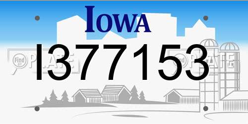 I377153 Iowa License Plate