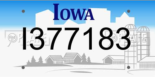 I377183 Iowa License Plate