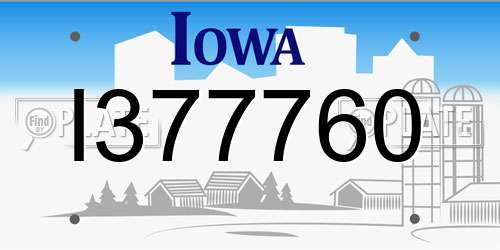 I377760 Iowa License Plate