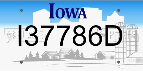 I37786D Iowa License Plate