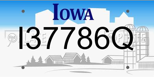 I37786Q Iowa License Plate