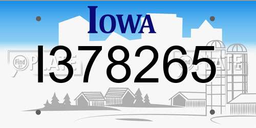 I378265 Iowa License Plate