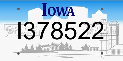 I378522 Iowa License Plate