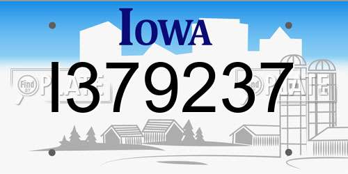 I379237 Iowa License Plate