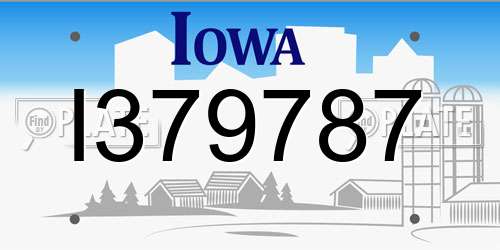 I379787 Iowa License Plate