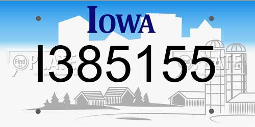 I385155 Iowa License Plate