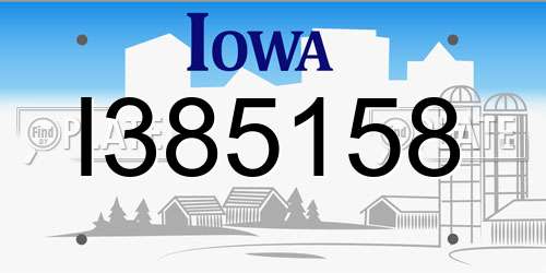 I385158 Iowa License Plate