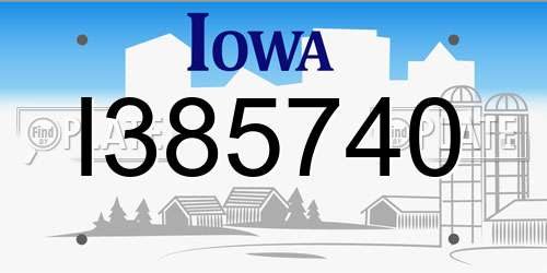 I385740 Iowa License Plate