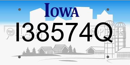 I38574Q Iowa License Plate