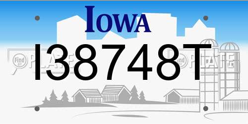 I38748T Iowa License Plate