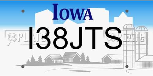 I38JTS Iowa License Plate
